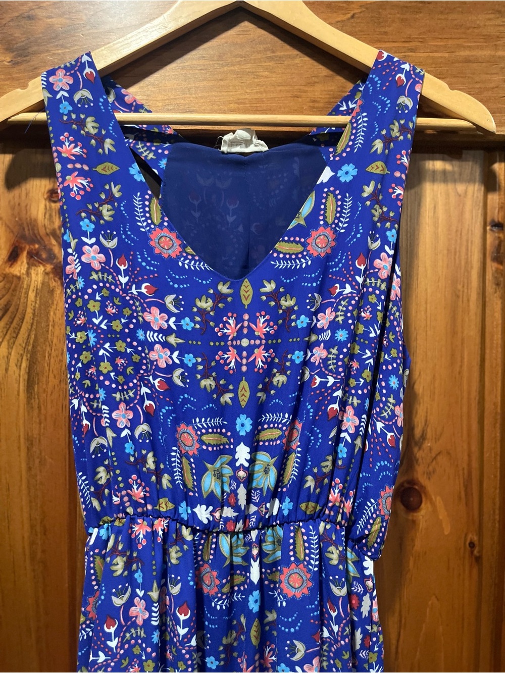 Everly Blue Floral Print Halter Maxi Dress